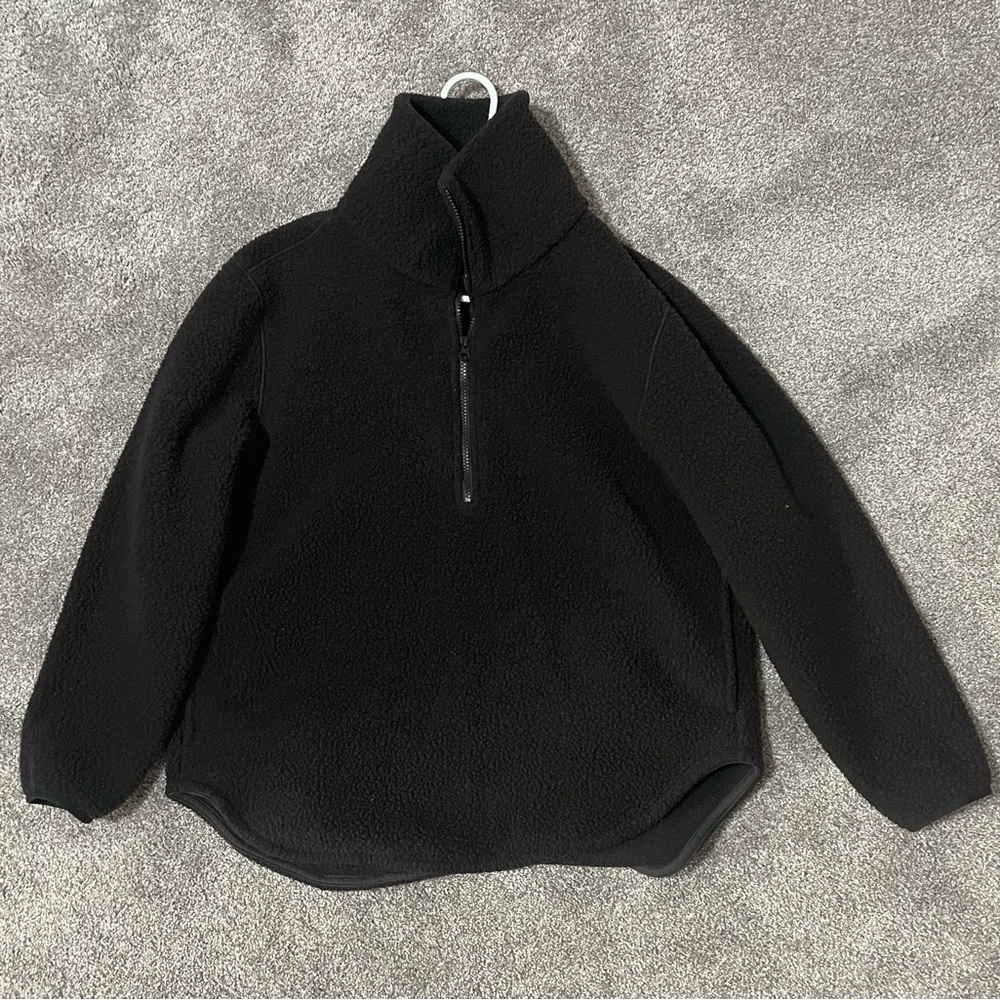 Everlane ReNew Fleece Half Zip in Black - Sz. M